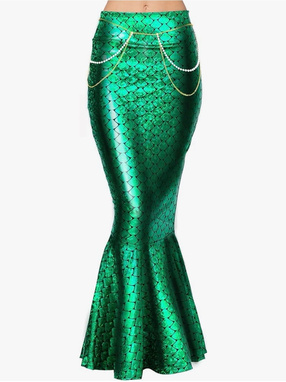 Shimmery Green Mermaid Maxi Skirt